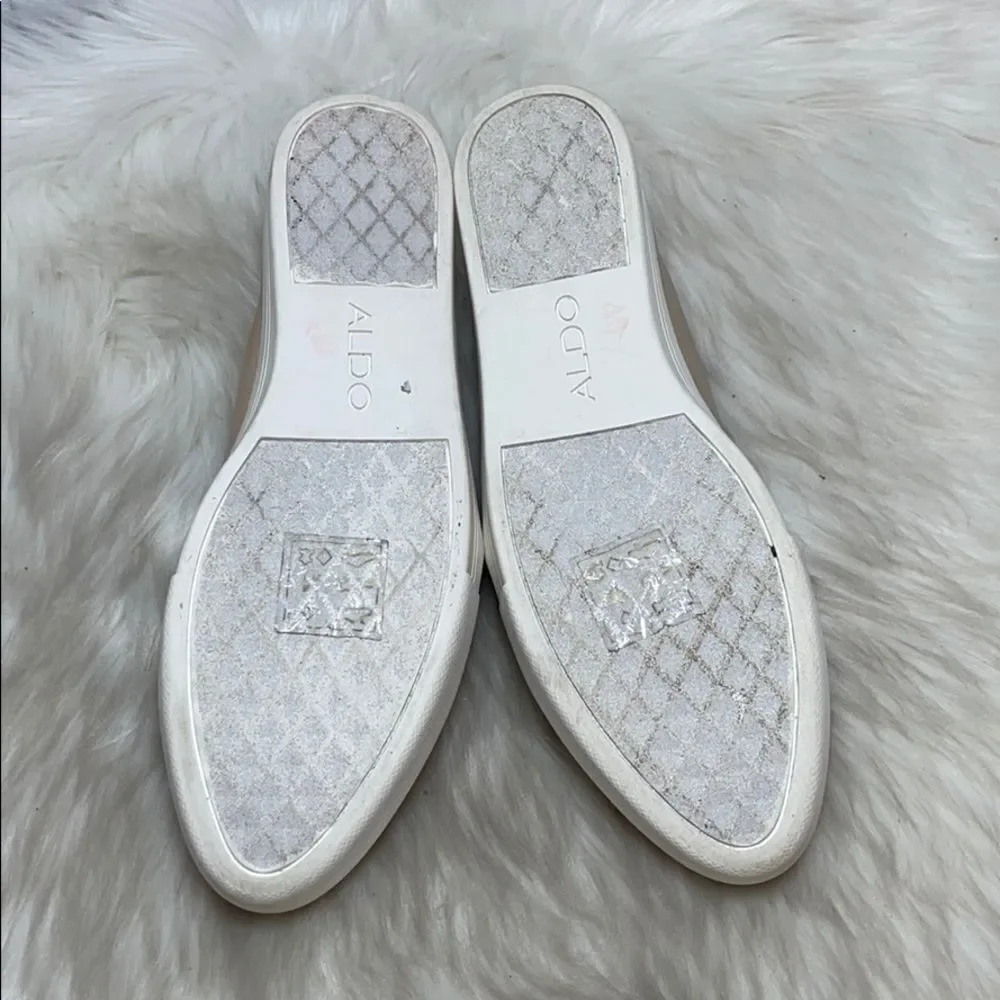 Aldo Cream Leather Slip On Sneakers Sz‎ 8